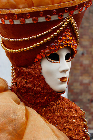 Venice Carnival Mask orange womanのeditorial素材
