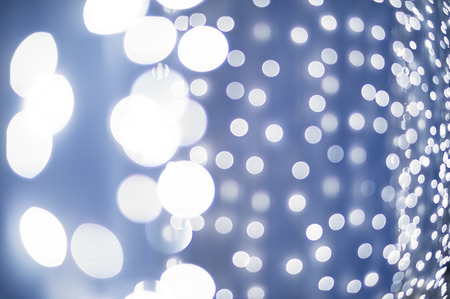 Defocused lights decoration in blue color.