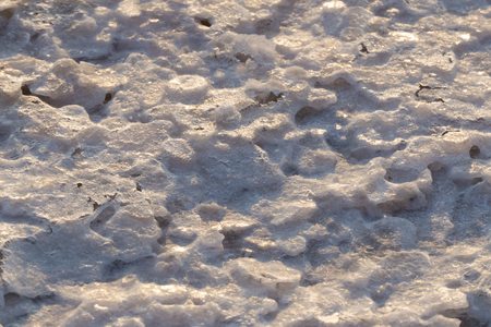 Beautiful texture created by the salt crystals form in the process of natural evaporation of sea water.の写真素材