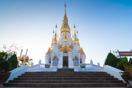 Thailand White pavilion at Wat Khong Chiam.の写真素材