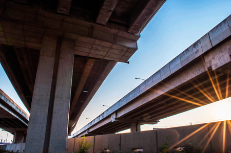 elevated express way with evening sky background.の写真素材