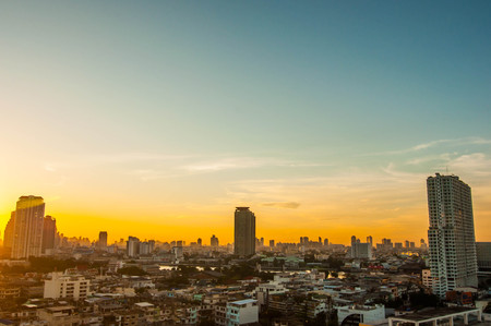 Sunrise morning in Bangkok city.