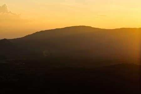 Light of sunset with mountains at Wang Nam Kheawの写真素材