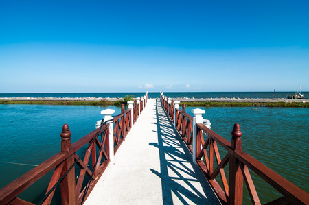 Cement walkway look sea natureの写真素材