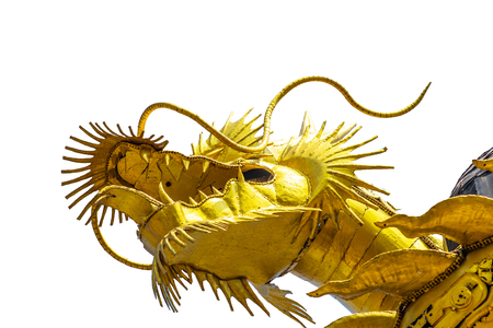 Dragon gold is made from scrap steel on isolate background.の写真素材