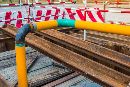 Working construction gas pipeline underground