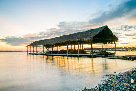 Sunries at Beach Pavilion in Ubon Ratchathani.の写真素材