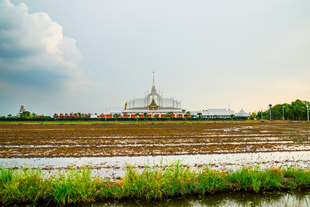 Landscape wat thai at chachoengsao province in Thailandの写真素材