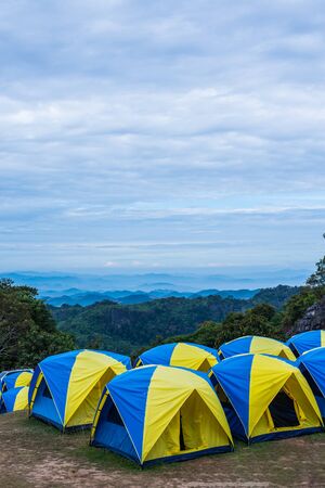 Camping Doi samer dao at Sri Nan National Park from Nan Province, Thailand.の写真素材