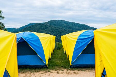 Camping Doi samer dao at Sri Nan National Park from Nan Province, Thailand.の写真素材