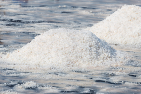 Salt farm , for produce seasoning and raw material for food products , the farmer working together...