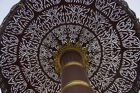 Stupa at Buddhist temple in Thailandの写真素材