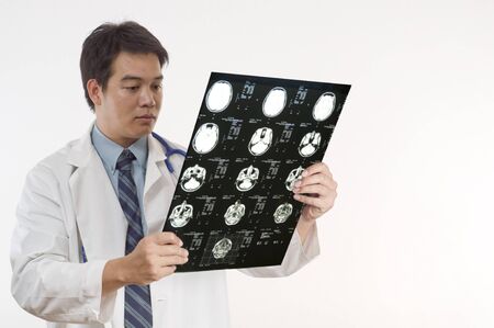 Doctor or Nurse examing patients MRIの写真素材