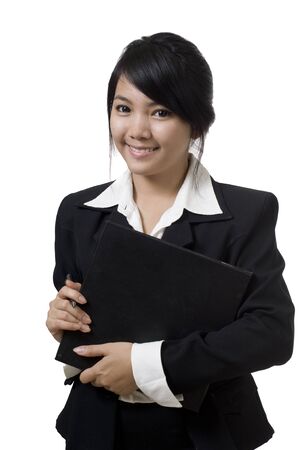 Portrait of a young attractive Asian business womanの写真素材