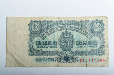 Old Czech banknotes, money background, all real moneyのeditorial素材