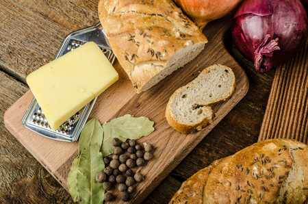 It is the French onion soup with baked toast with cheese on top, rustic pastryの写真素材