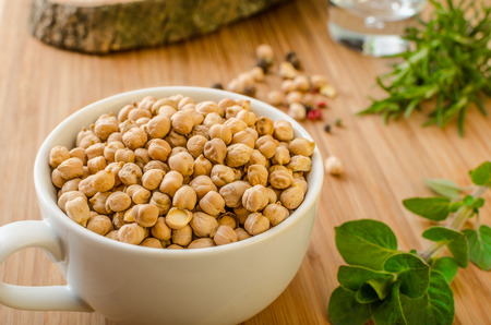 Raw and healthy chickpeas, Simple but delicious legume used in Middle Eastern cuisineの写真素材