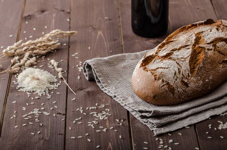 Rustic bread wheat-rye, tasty and crispy, homemade