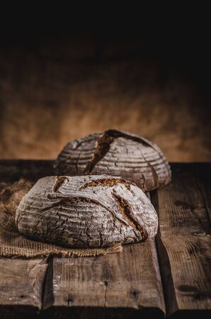 Homemade sourdough bread freshly baked, rustic bread