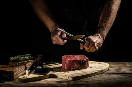 Delicious beef steak, product photo, place for your advertismentの写真素材