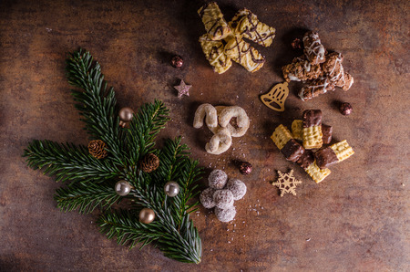 Christmass cookies, candy, more kinds, delicious and with loveの写真素材