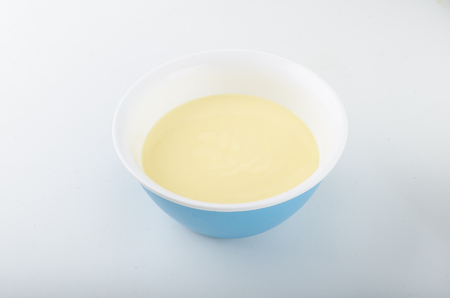 Vanilla pudding with homemade granola, delish simple dessert, food photography, food stockの写真素材