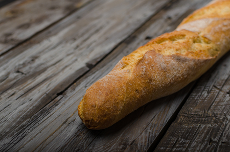 Fresh baguette delish crispy, food photography, vintage food stockの写真素材