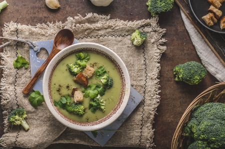 Delicious soup main dish, food photography, homemade foodの写真素材