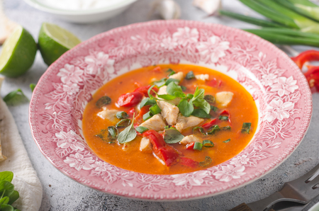 Spicy and delish indian food, with fresh vegetable and lime juice inside garlic dipの写真素材