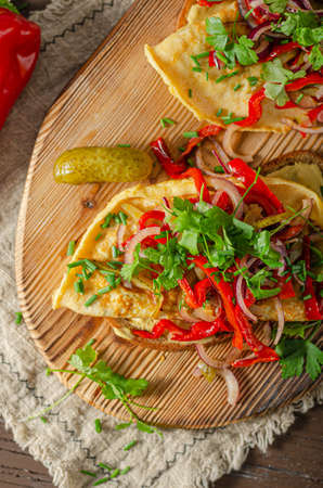Delicious and simple breakfast, fresh vegetable and homemade breadの写真素材