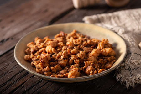 Delicous and simple pork greaves bio homemadeの写真素材