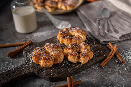 Original Czech apple strudel with cinnamon and sugar