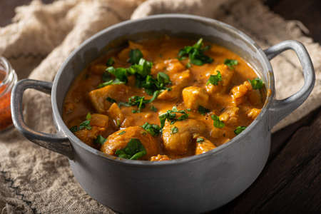Original chicken curry with spicy jalapeno peppersの写真素材