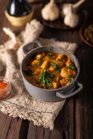 Original chicken curry with spicy jalapeno peppersの写真素材