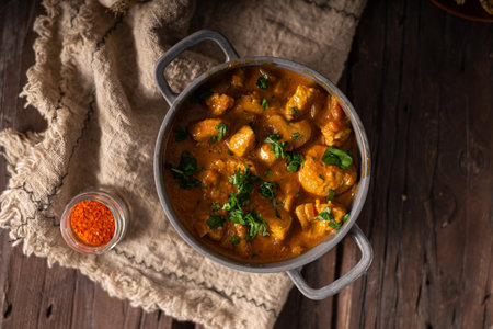 Original chicken curry with spicy jalapeno peppersの写真素材