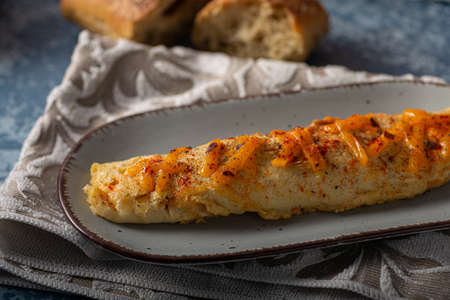 Delicious omelette from organic eggs with chilli and cheddarの写真素材