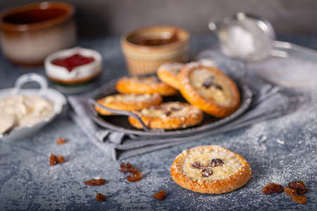 Delicious mini pies filled with jam plum jamの写真素材