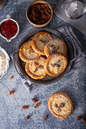 Delicious mini pies filled with jam plum jamの写真素材