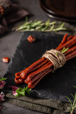 Delicious kabanos full of meat food photographyの写真素材