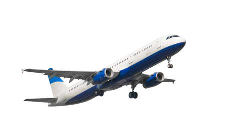 Jet airplane isolated on whiteの写真素材