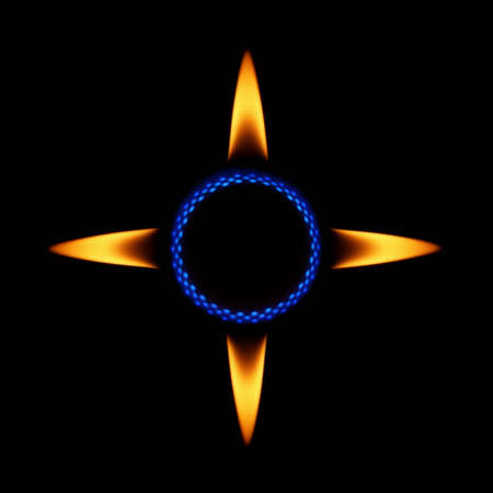 star design made from photographs of flamesの写真素材