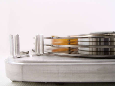 Detail of the inside of a computer hard disc unit