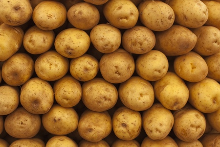Potatoes on sale in a turkish marketの写真素材