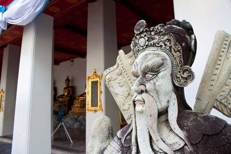 sculpture at wat pho, bangkok, thailandの写真素材