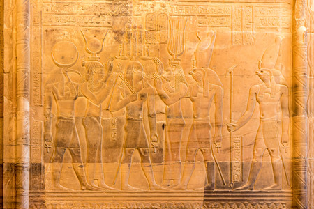 Hieroglyphic wall in an Egyptian templeのeditorial素材