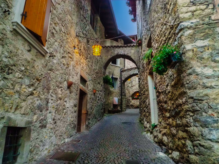 Old Village near Lago di Gardaの写真素材