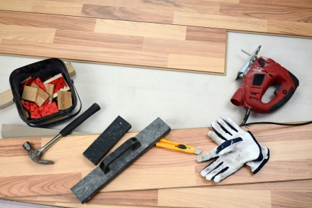 Carpenter s floor equipment の写真素材