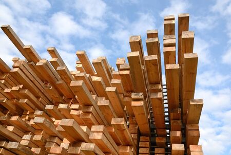 Wooden boards in stock の写真素材