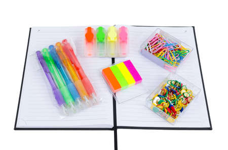 Multicolored office staffの写真素材