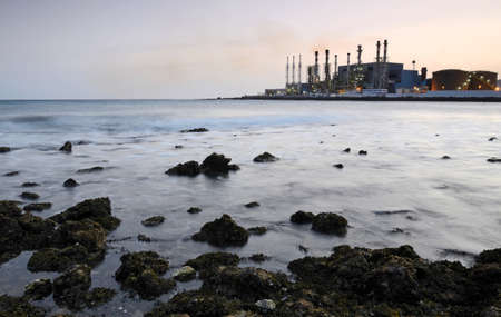 Factory on the coastの写真素材
